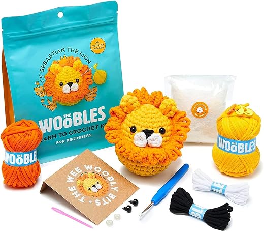 The Woobles Crochet Kit for Beginners (Sebastian the Lion)