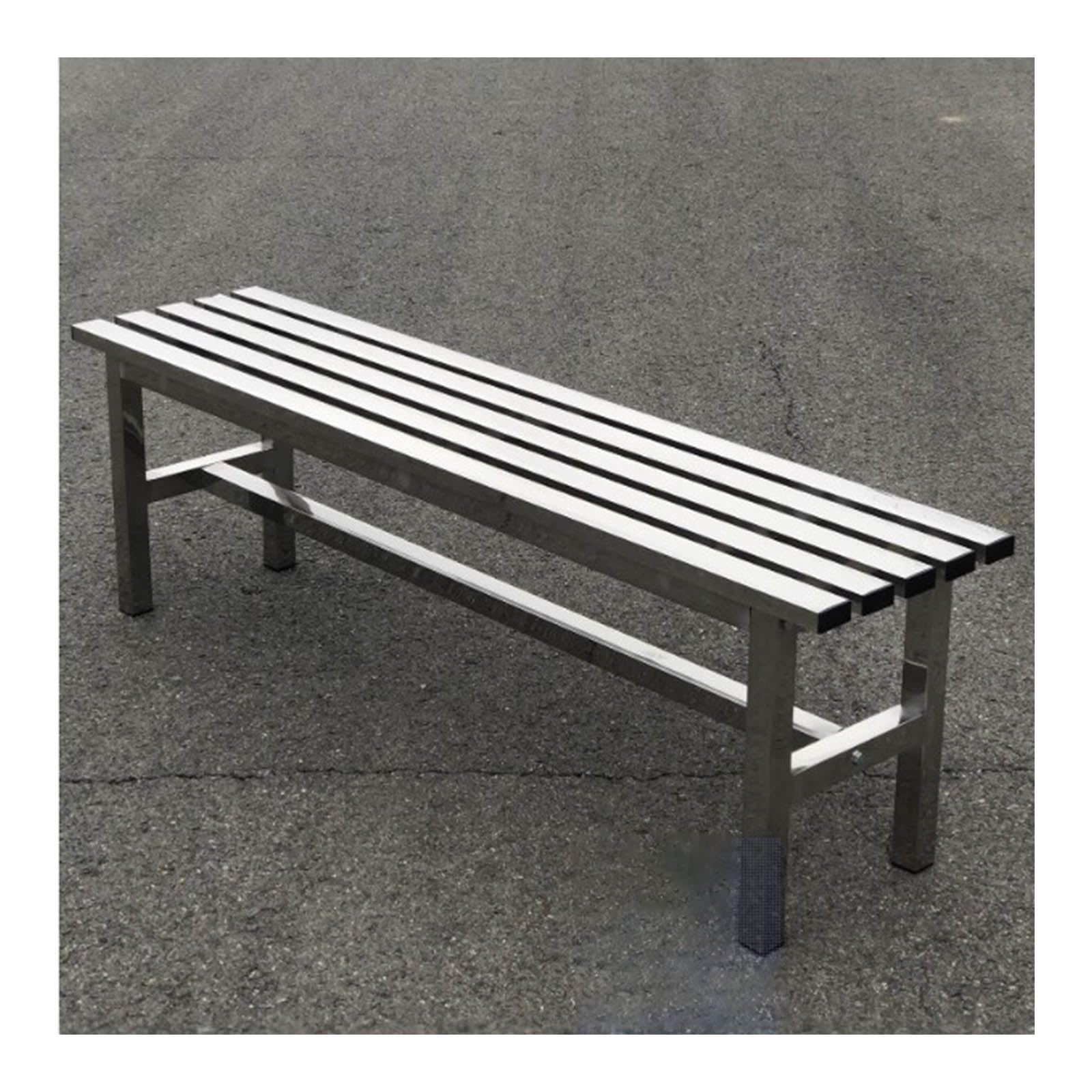 Banco de jardín de acero inoxidable 180cm asiento de metal exterior terraza
