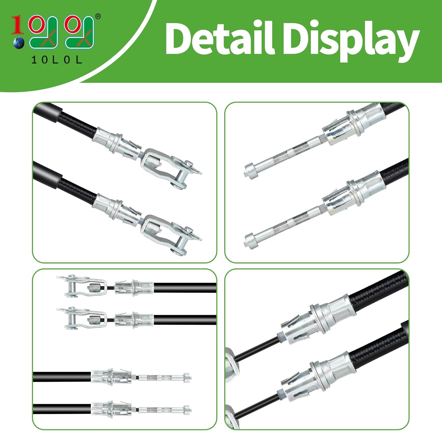 Brake Cable Set Compatible with Club Car Precedent 2004-up & Tempo 2018-up, L+R Driver and Passenger Side, Replace OEM 103528701 102557501 103528702 102557502