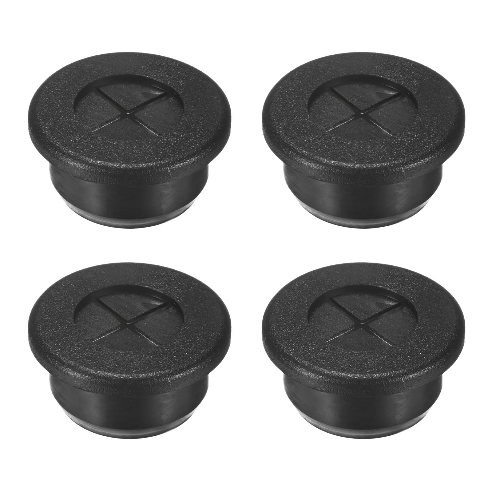 M METERXITY 4-Pack Rubber Grommets for Wiring 20mm Desk Grommet Double-Sided Flexible Cable Cord Grommet Desk Hole Cover for Cables/Wires Through Protection Cable Grommet [Black]