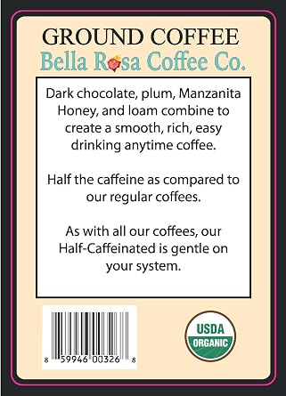 Organic Half-Caff, 12 oz. Fresh Ground Coffee, Medium Roast
