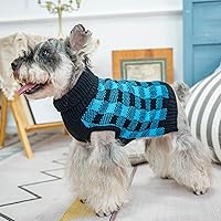 Vista 5 de PUPTECK - Suéteres para perros grandes, medianos y pequeños - Estilo clásico a cuadros de otoño, abrigo de invierno para cachorros, ropa cálida