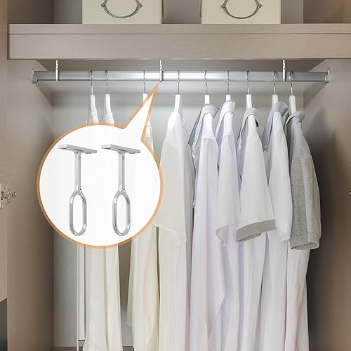 Miniatura 5 de Soporte ovalado de varilla de armario Soporte medio de varilla de aleación de zinc - 8pcs