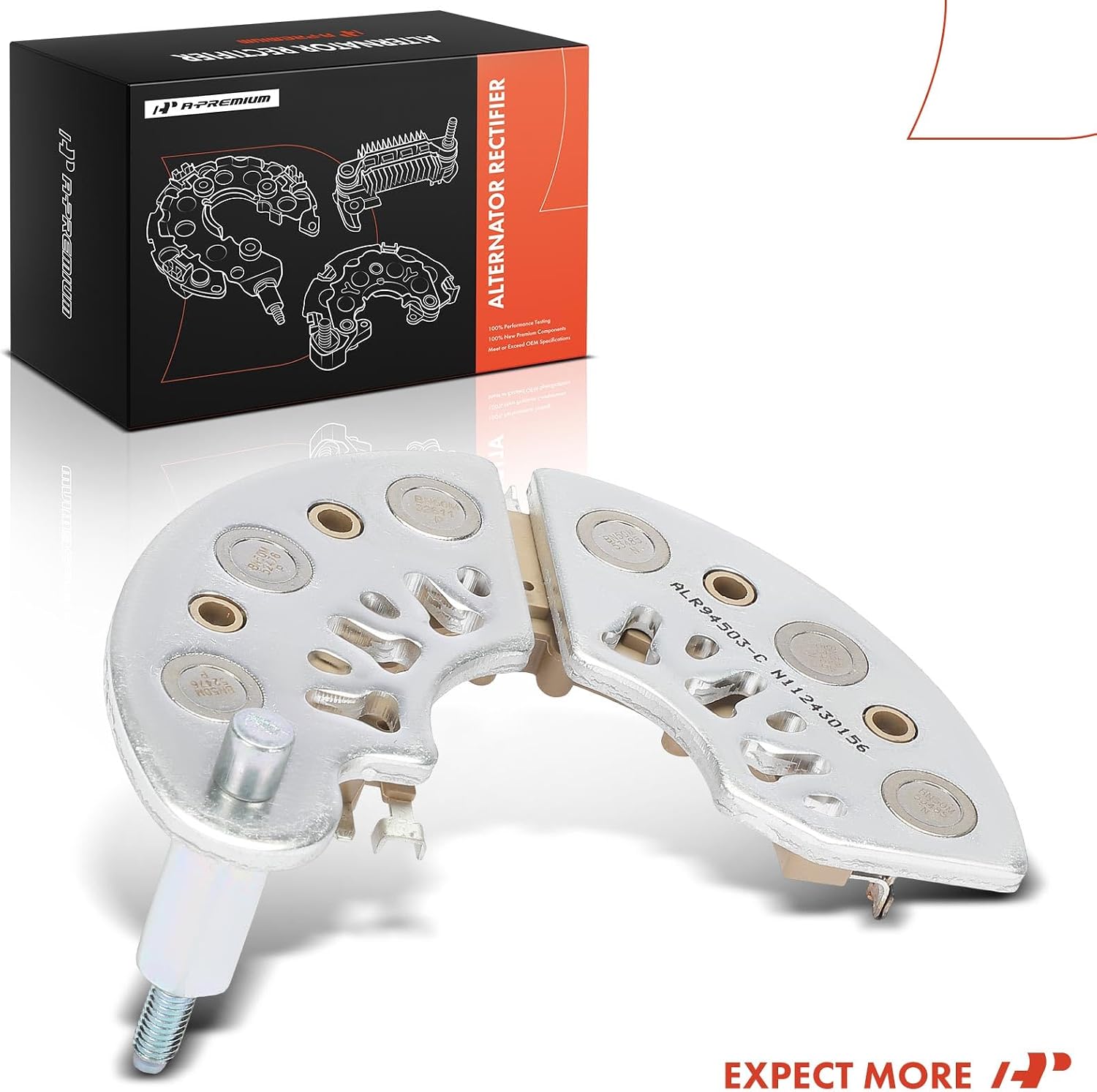 A-Premium Alternator Rectifier Compatible with Chevrolet Silverado 1500, Tahoe, Trailblazer, C5500 Kodiak, Suburban 1500 & GMC Envoy, Savana 1500, C4500 Topkick & Isuzu Ascender & Saab 9-7x & Pontiac