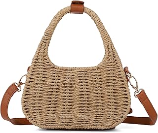 Emprier Summer Straw Crossbody Bags for Women Trendy Rattan Wicker Purses Summer Woven Vacation Handbags