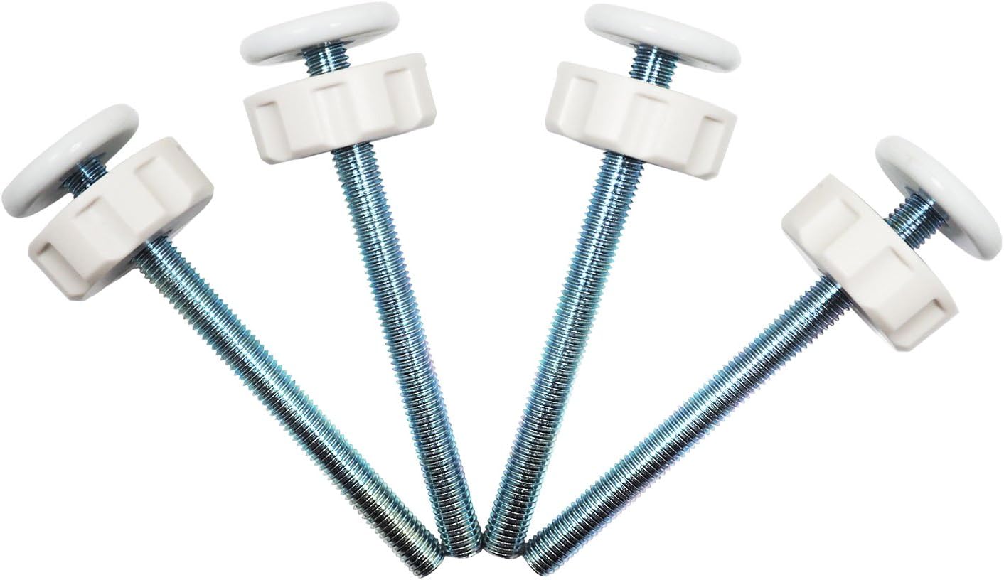 Extra Long M10 (10mm) Spindle Rods for Pressure Mounted Gates Replacement Set - 4 Pack of M10 Spindle Screw Bolts for Baby and Pet Safety Gates - Choose Your Color (10mm, White)