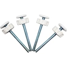 Extralange Spindelstangen Druck Mounted Tore Ersatz Set - 4 Packung mit M10 Spindelschraube Schrauben f r Baby und Haustier-Sicherheits-Gates 0.4 inches 10 mm, Wei