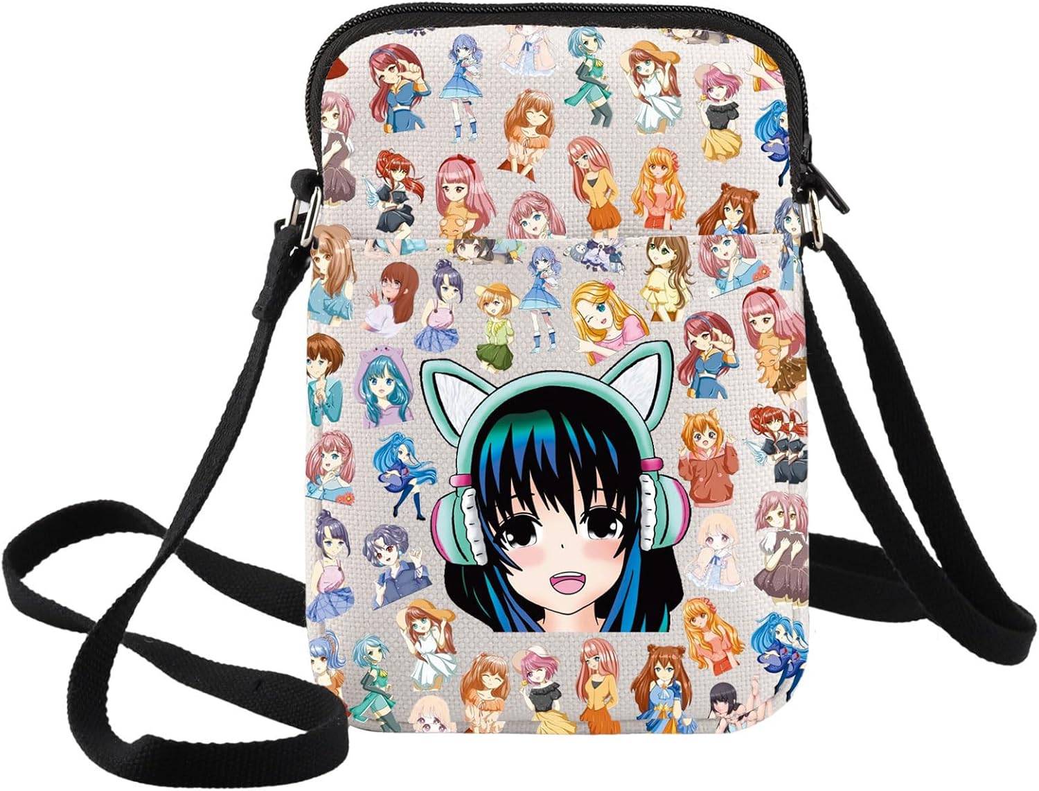 BWWKTOP Cartoon Anime Crossbody Purse Japan Anime Fans Anime Adjustable Strap Bag Anime Lover Gift Kawaii Anime Merch