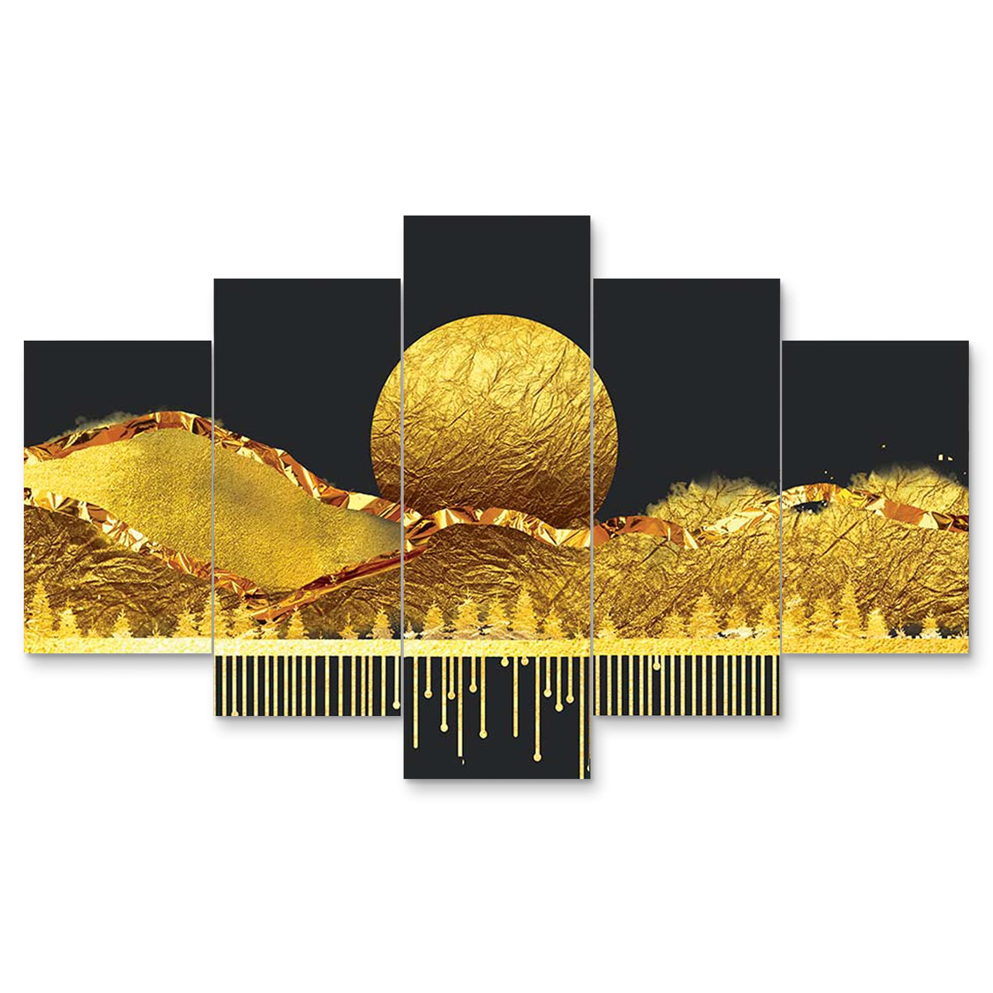 F9 Store Set of Five Framed Painting for Wall Decoration, 3D Paintings for Home Decoration, Paintings for Living Room, Bedroom Big Size (75 X 43 CM) U14