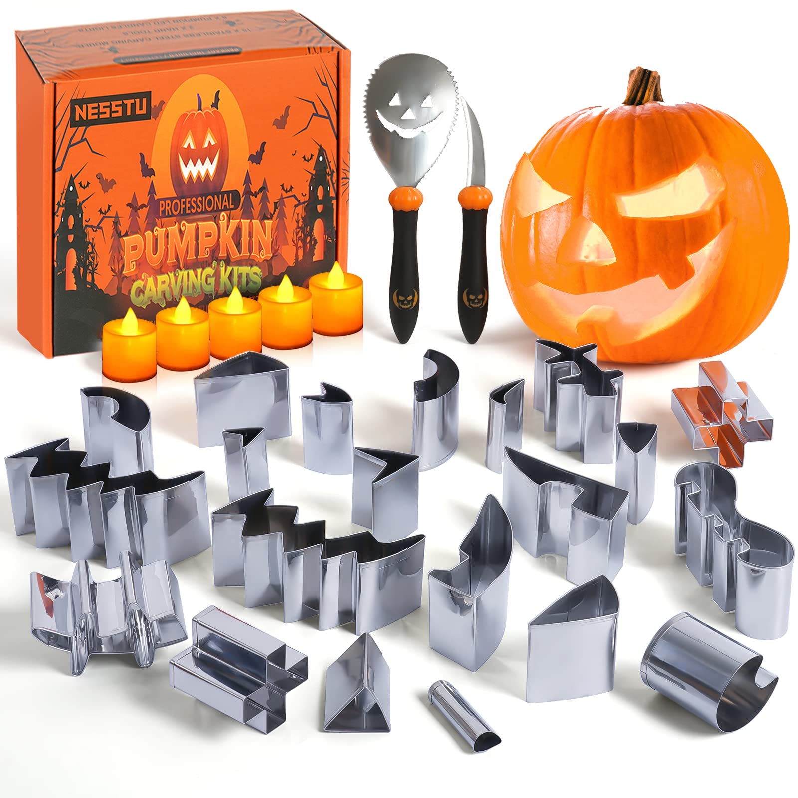9 Pcs Kit de Sculpture Citrouille Outils, Ensemble de Couteaux en Acier Inoxydable pour Adultes et Enfants, Outils de Sculpture et de Découpe pour Décoration d'Halloween Jack - O - Lanterns 9 Pcs Kit de Sculpture Citrouille Outils, Ensemble de Couteaux en Acier Inoxydable pour Adultes et Enfants, Outils de Sculpture et de Découpe pour Décoration d'Halloween Jack - O - Lanterns