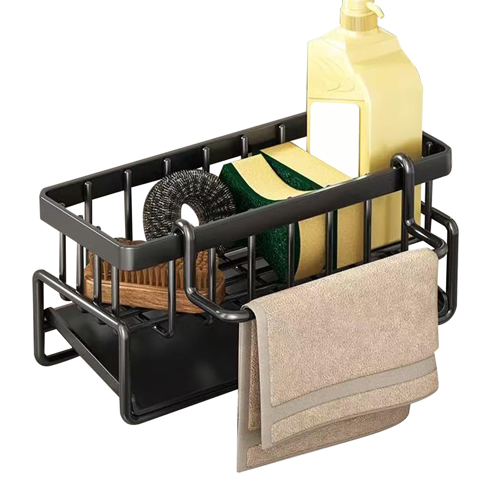 Organizador de fregadero y estante de acero inoxidable para cepillos