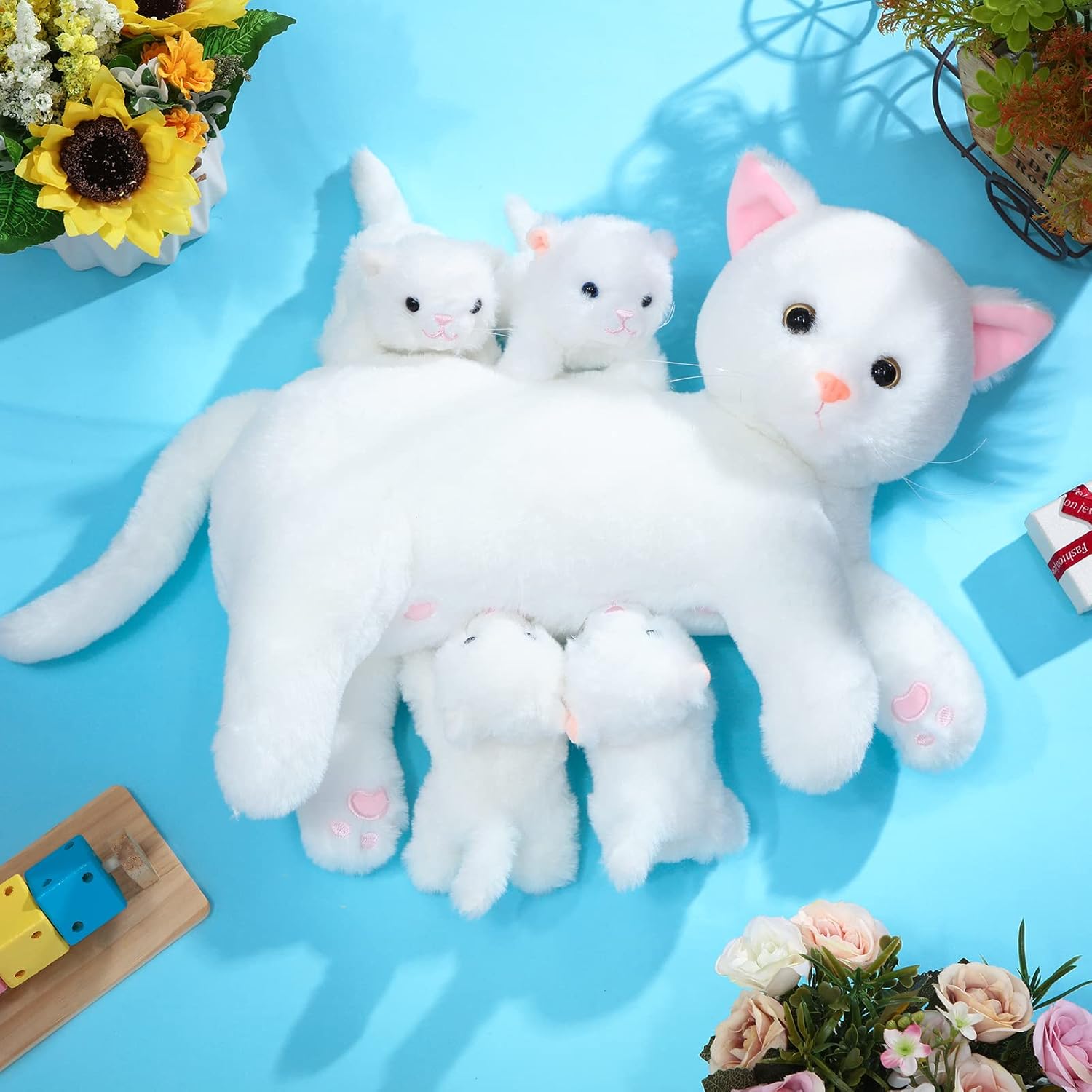 Muñeco de Peluche de Gato Nutritivo Skylety con Gatitas de