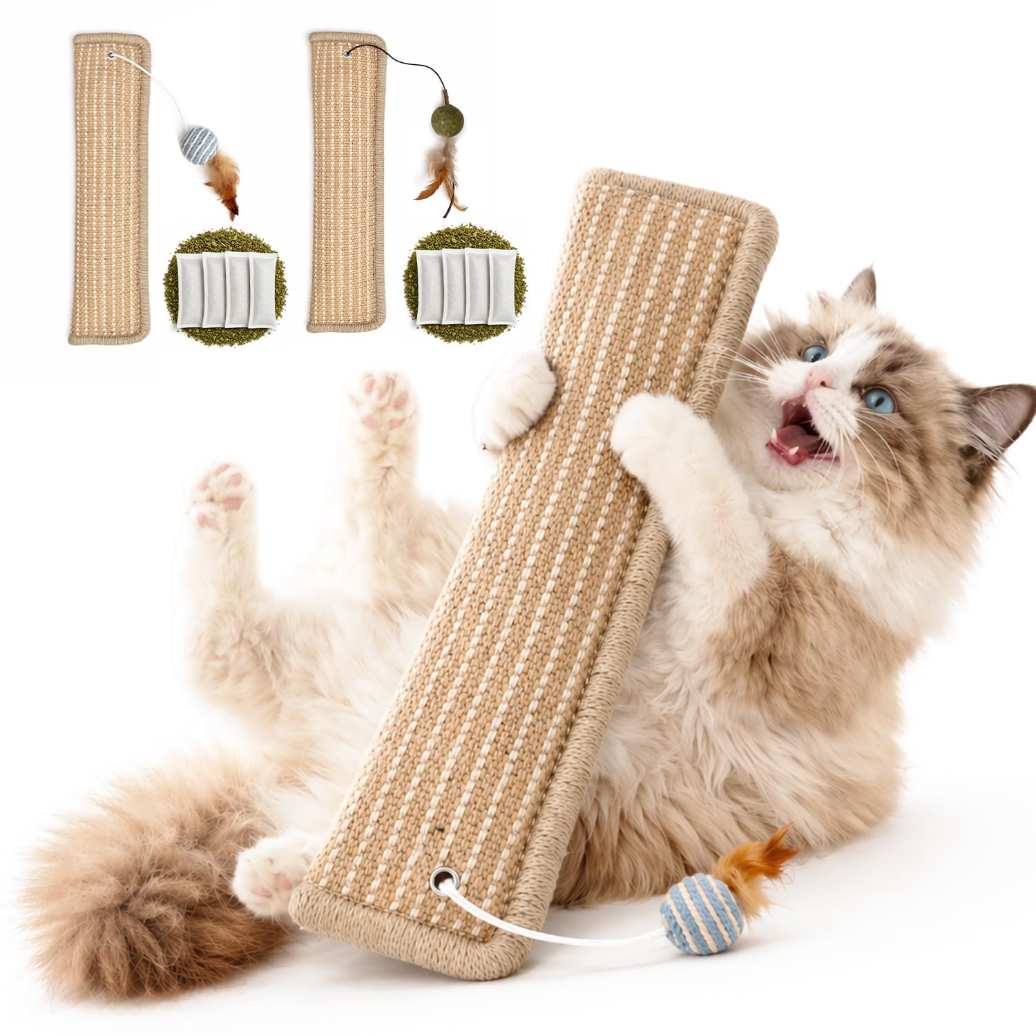 2 Pack Refillable Catnip Silvervine Kicker Toys for Indoor Cats
