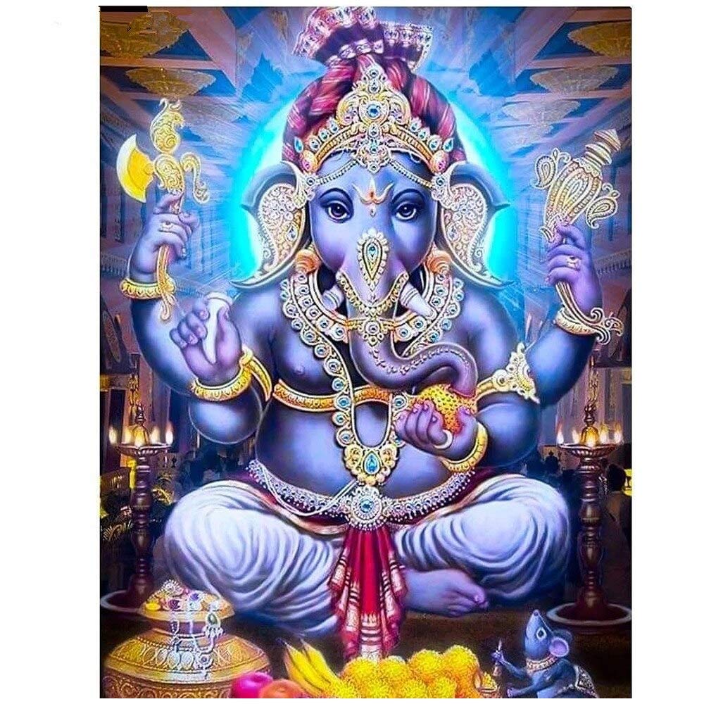 Malen Nach Zahlen Kit ‚Indien Ganesha‘ Für Erwachsene – 40x50 Cm, Mit Leinwand, Farben & Pinseln
