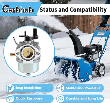 Carbhub 801396 Carburetor for 801233 801255 Snowblower Thrower Toro CCR2400 CCR2450 CCR2500 CCR3000 CCR3600 CCR3650 Snowblower Powerclear 084132 084133 084233 084332 084333 Engines