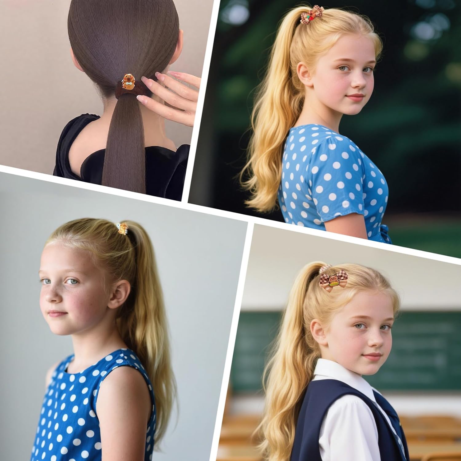 Capybara Hair Accessories Gift Set Includes Hair Clips,Hair Bow,Hair Ties,perfect for Birthdays Christmas,Parties,Sleepovers & Makeovers,Capybara Gifts for Women - Image 6