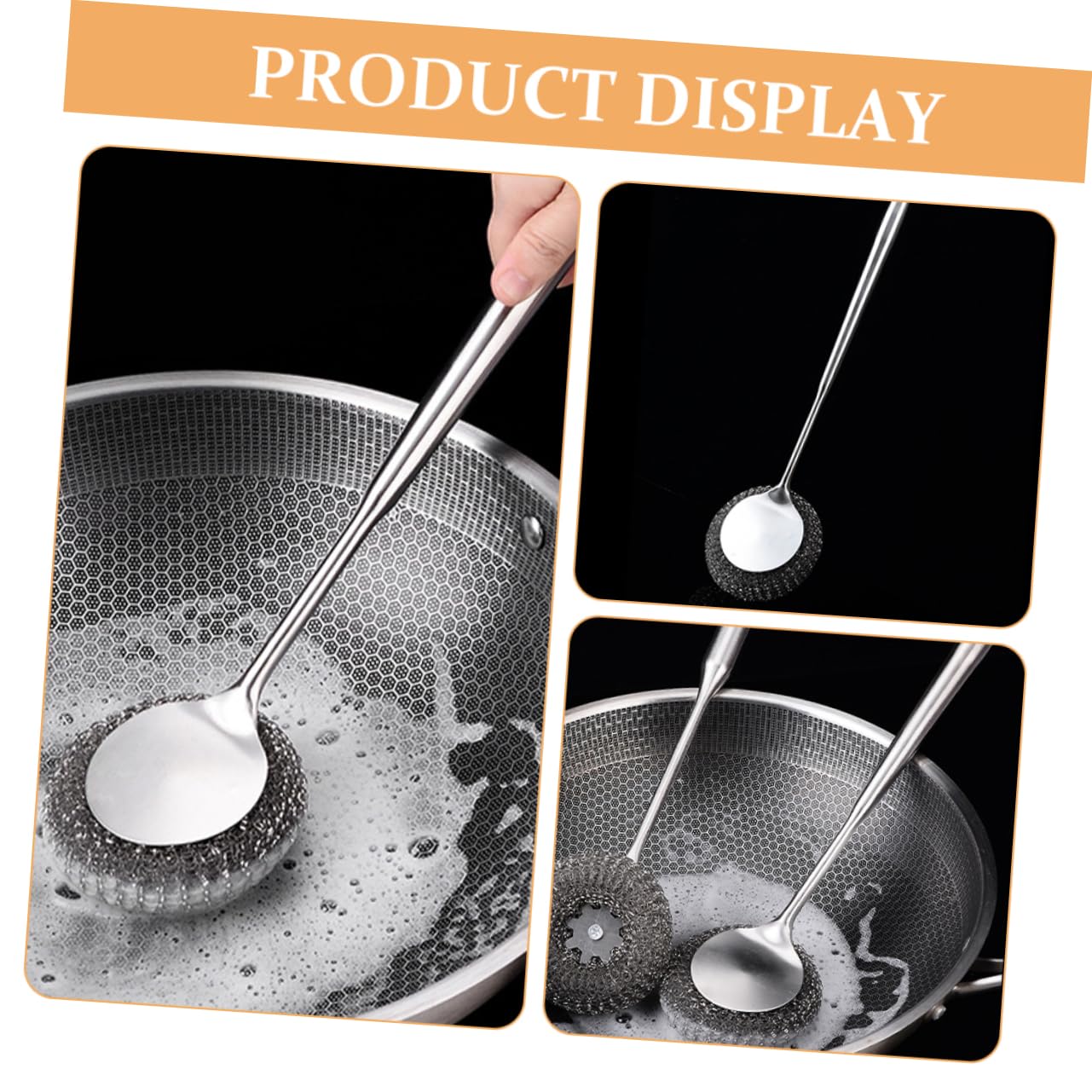 Amosfun 4 Piezas De Acero Inoxidable Cepillo De Limpieza Cepillo De Limpieza Cubiertos Utensilios para Servir Cepillo De Plato para Cocina Fregador De Platos Cepillo para Limpiar Platos