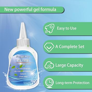 Sugelary Mold Stain Cleaning Gel, 8 fl oz All Purpose Home Stain Cleaner for Washing Machine Gasket, Grout, Caulk, Shower, Sink, and Bathroom Surfaces