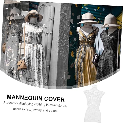 Miniatura 9 de EXCEART Cubierta de tela para maniquí, 4 piezas, accesorios de vestir, accesorios de encaje, vestido femenino, cubierta de maniquí, cubierta de
