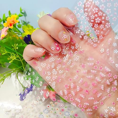 Miniatura 4 de 30 hojas de calcomanías de arte de uñas, diseño de corazón, plumas, flores, 3D, autoadhesivas, holográficas, mariposas, luna, decoración de uñas,