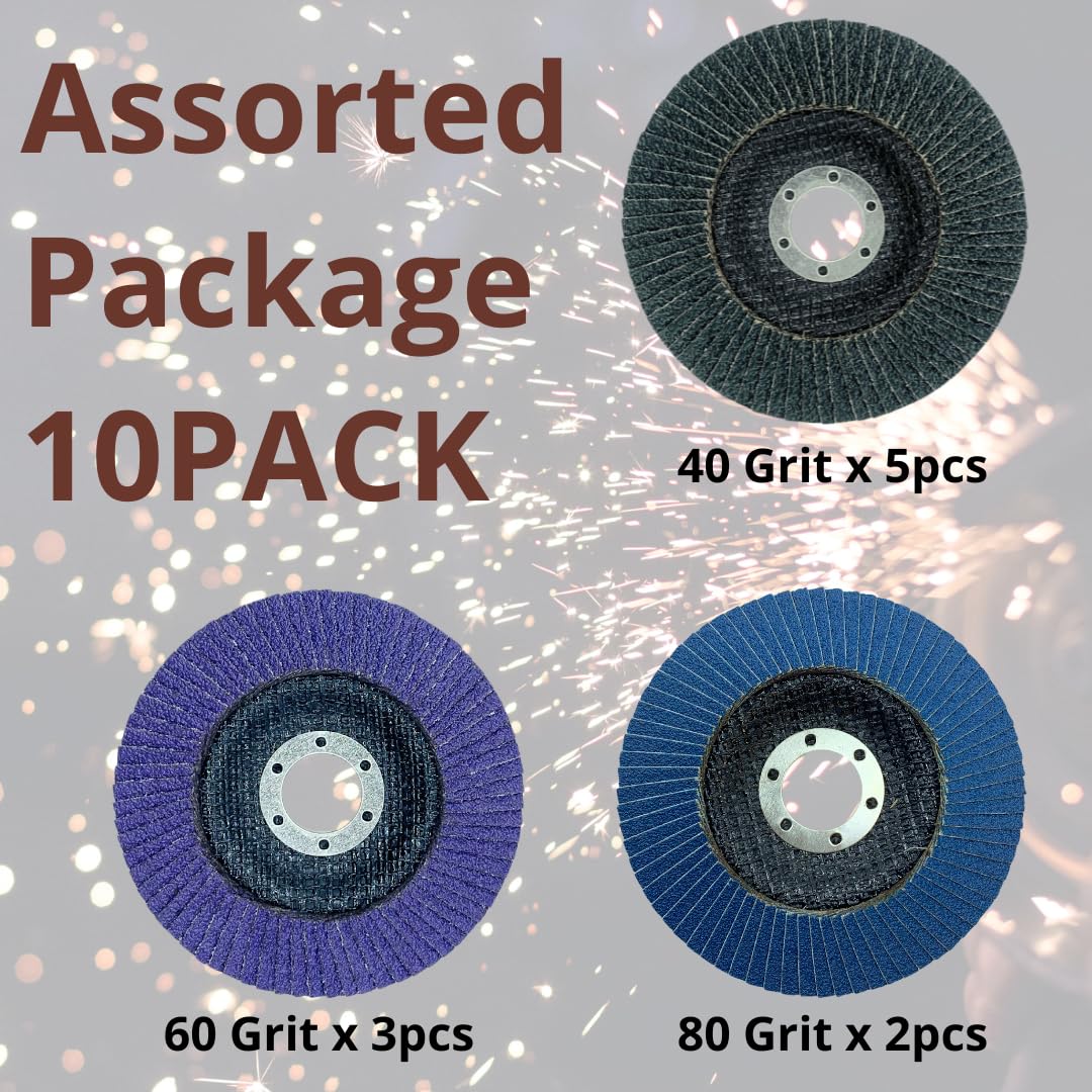 Canadian Tool And Supply Lot De 10 Disques à Lamelles En Oxyde De Zirconium De 11,4 Cm X 2,2 Cm, Grain 80, Meuleuse D'angle Conique De Type 29 (10 X FD 4.5 Z#80 T 29