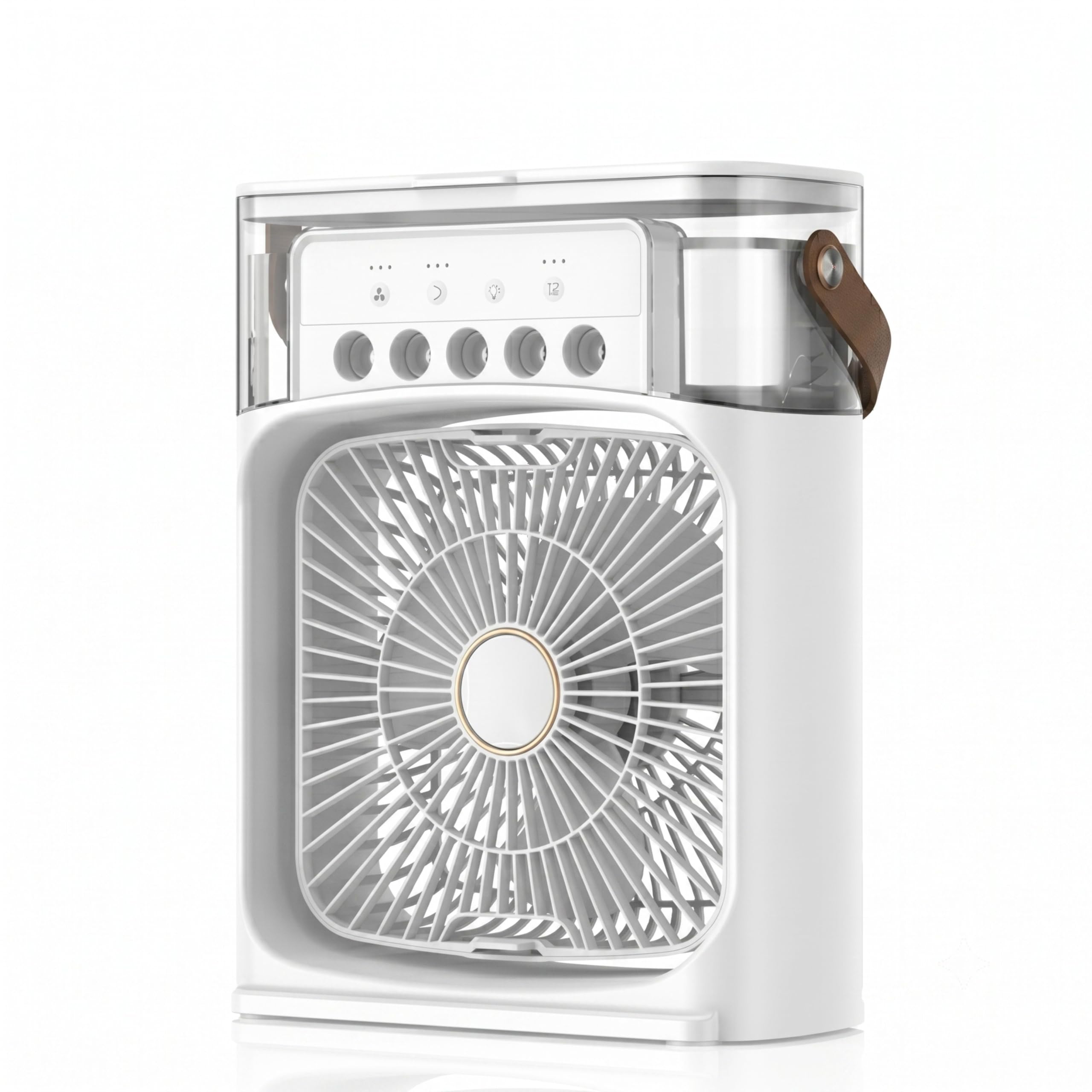 Drumstone Personal Evaporative Air Conditioner Fan, Portable Mini Desk Air Cooler with Water Spray Mist, LED Night Light, 3 Adjustable Speeds for Home, Office & Travel - White-image-37