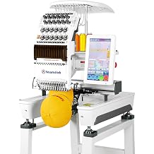 Smartstitch S-1201 Plus Embroidery Machine with 12 Needles, 1200SPM Max Speed, 10" Touch Screen, 12"x16" Embroidery Area, Wifi, New Gen of Commercial Embroidery Machine for Flat, Hat, T-shirt and more