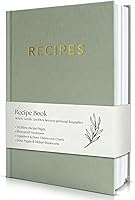ZICOTO Blank Recipe Book with Waterproof Cover - Aesthetic Notebook for Organizing Family Recipes, 50 Templates