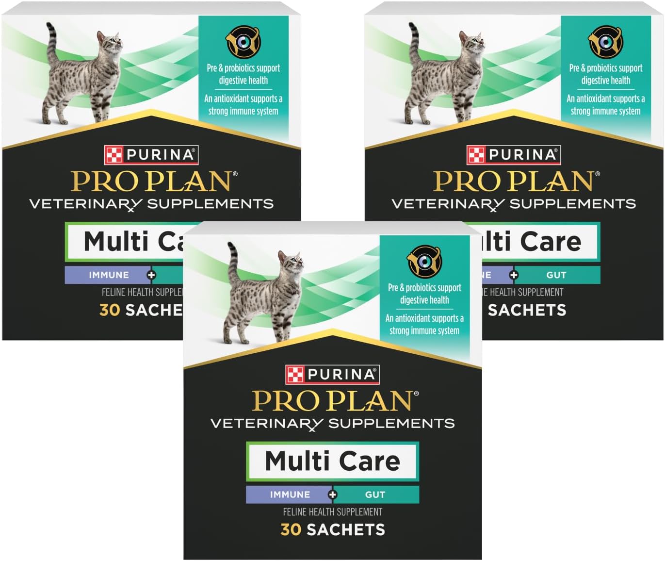Purina Pro Plan Veterinary Multi Care Feline Cat Supplement 30 ct. Box (Pack of 3)