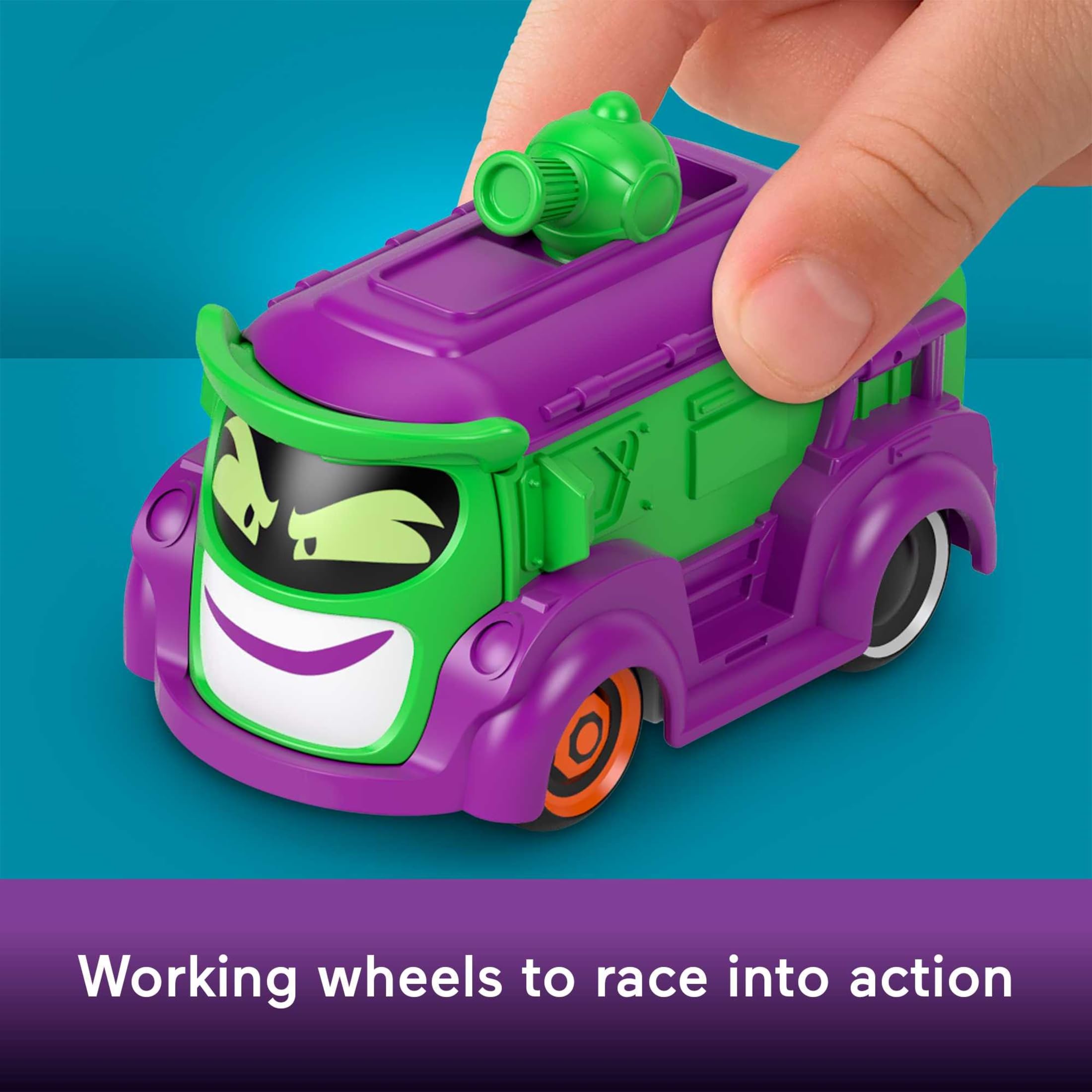 Fisher-Price DC Batwheels Metalowe pojazdy 5-pak w skali 1:55 Batmobil Bam, Redbird, Prank, Bibi i Quizz, metalowe pojazdy Batcast Metal, dla dzieci od 3 roku życia, HML21