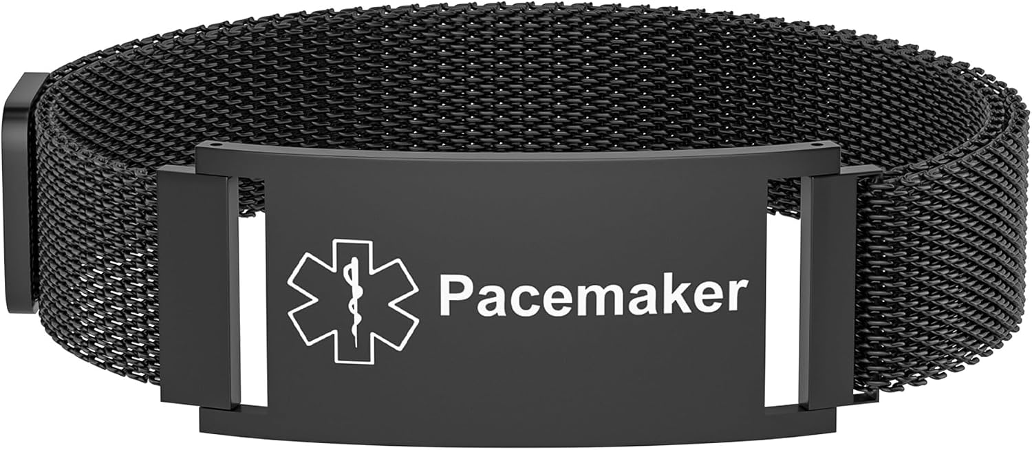 Medical Alert Bracelet for Women Men, Medical Alert ID Adjustable Wristband for Diabetic D.N.R Pacemaker Epilepsy