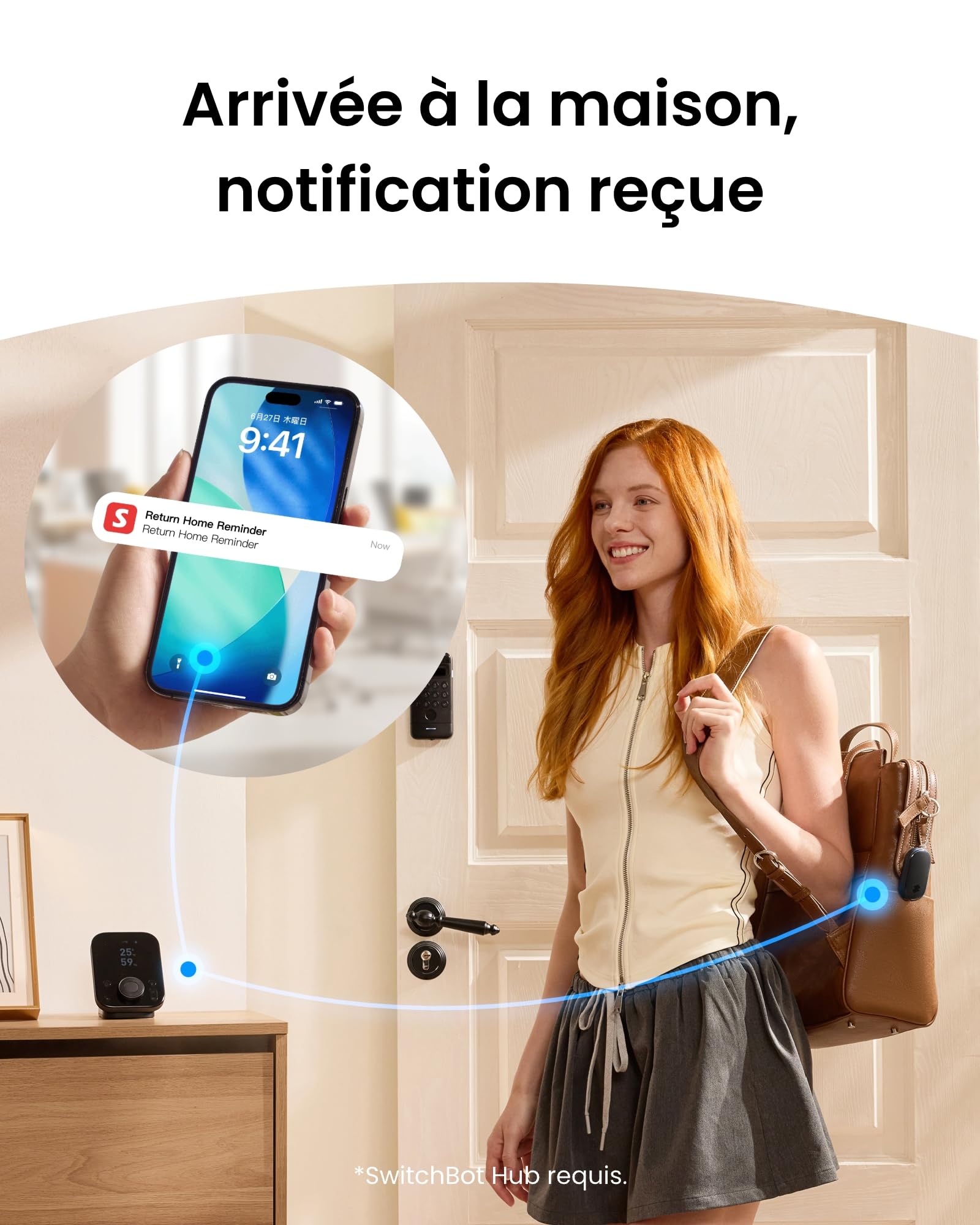 SwitchBot Alarme de Sécurité Personnelle, 130dB Sirène puissante & Lumière stroboscopique, Porte-clés d'Autodéfense IP65 avec Alertes de Localisation, Parfaite pour Femmes, étudiants et Enfants, Blanc