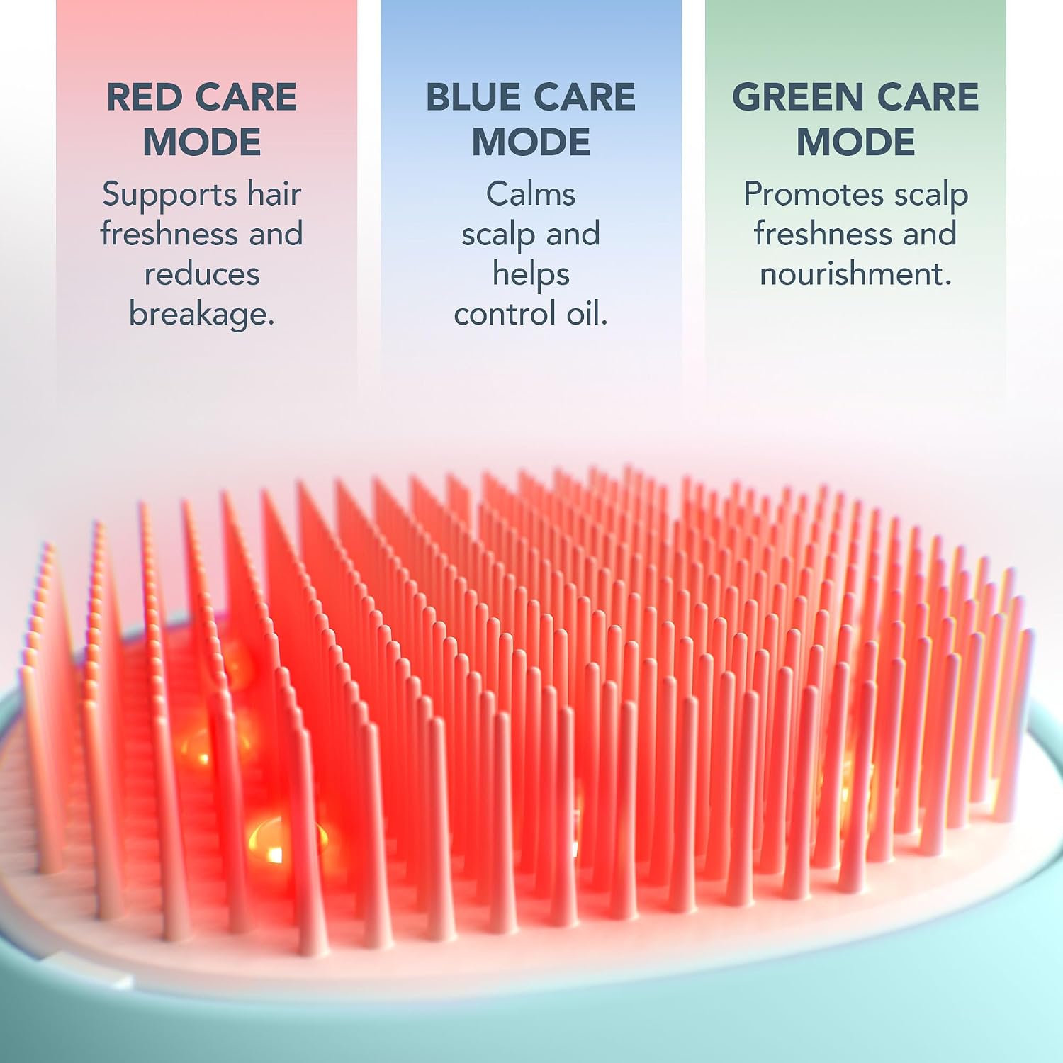 FOREO FLIP Play Advanced LED Light Detangling Brush – 3-in-1 Hair Brush Detangler - Travel Hairbrush Featuring Red, Blue & Green Light for Stronger-Looking, Fuller-Looking Hair – For All Hair Types