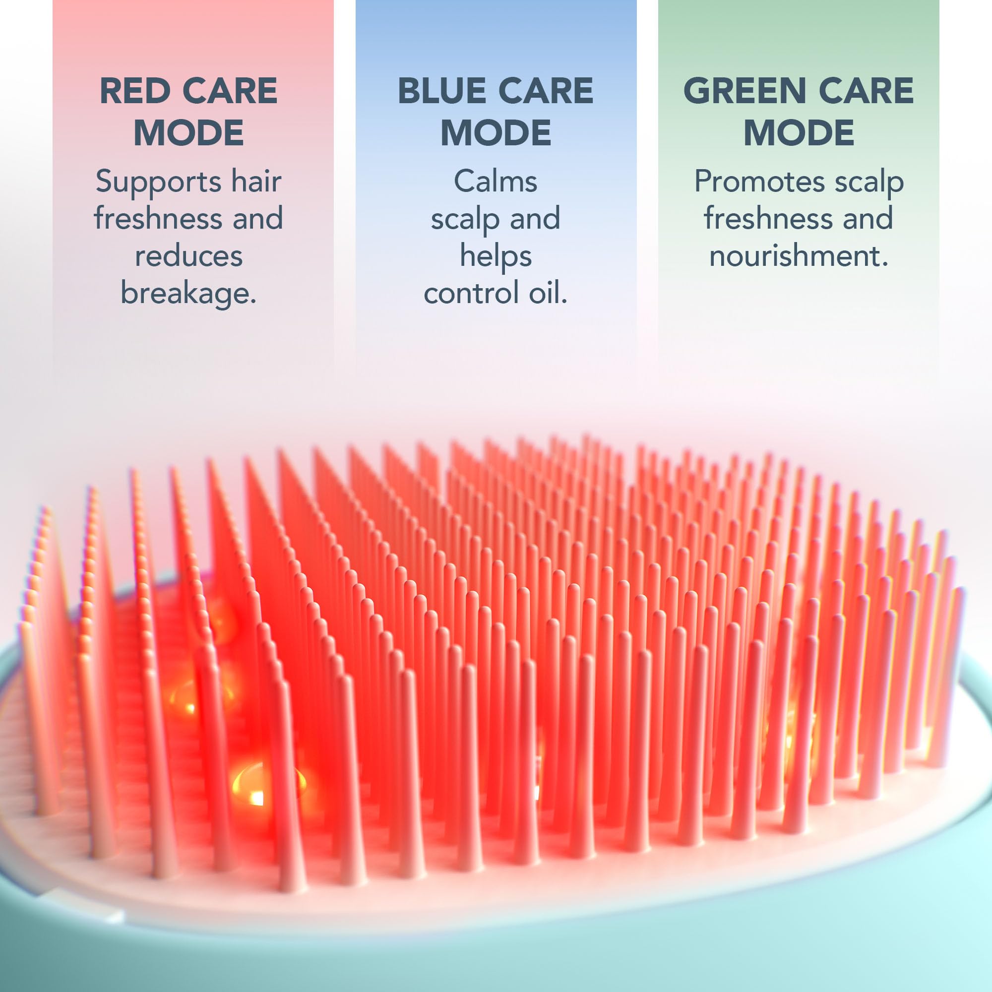 FOREO FLIP Play Advanced LED Light Hairbrush - Multi-Functional 3-in-1 Hair & Scalp Tool with Red, Blue & Green Light Modes – Designed to Support Scalp and Hair Appearance - Ice Ice Baby!