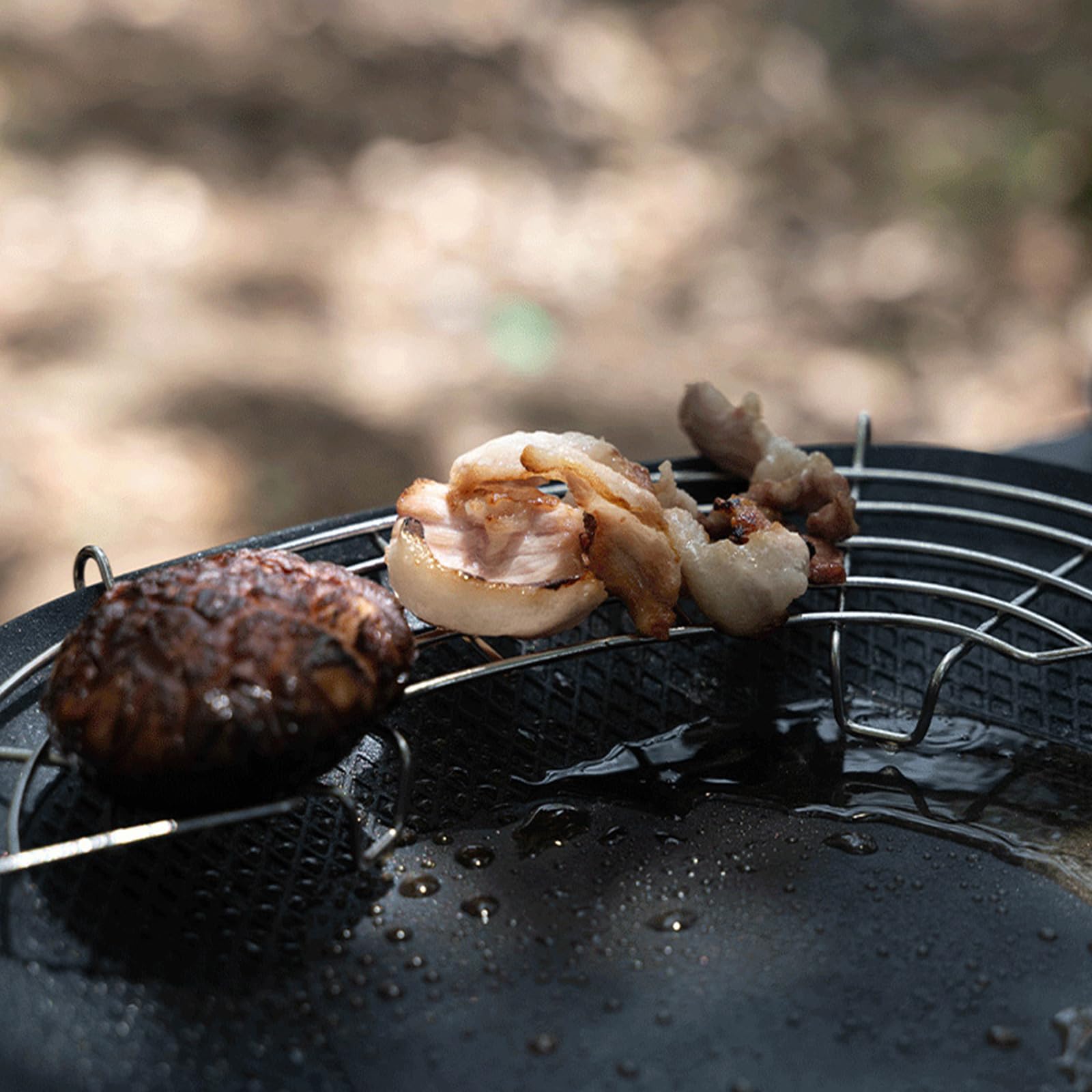 Piastra portatile in alluminio teppanyaki con rimovibile per campeggio e picnic Doppia griglia a carbone per esterni