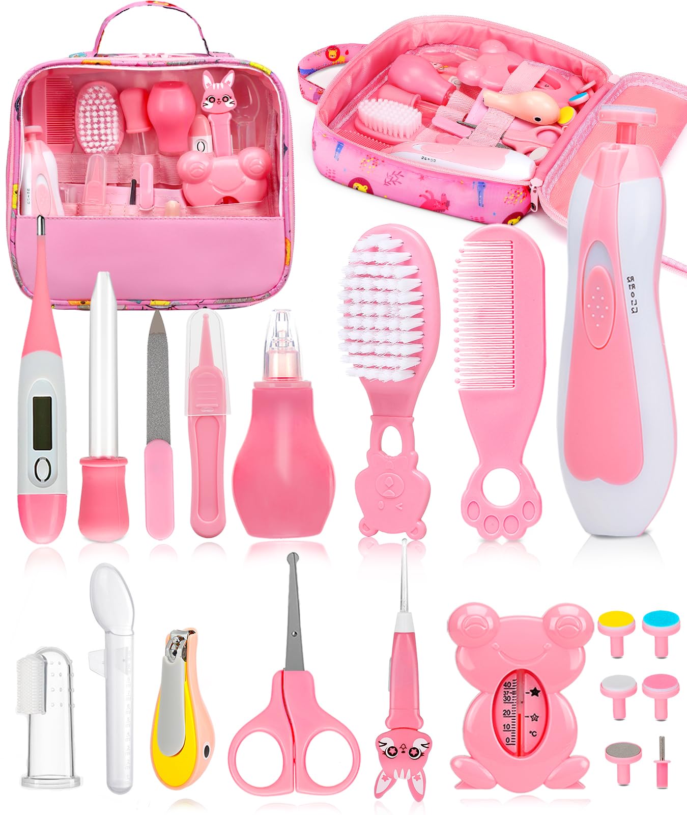 Baby Healthcare and Grooming Kit, Electric Safety Nail Trimmer Baby Nursery Kit, Newborn Care Kits with Hair Brush Comb for Newborn Infant Toddlers