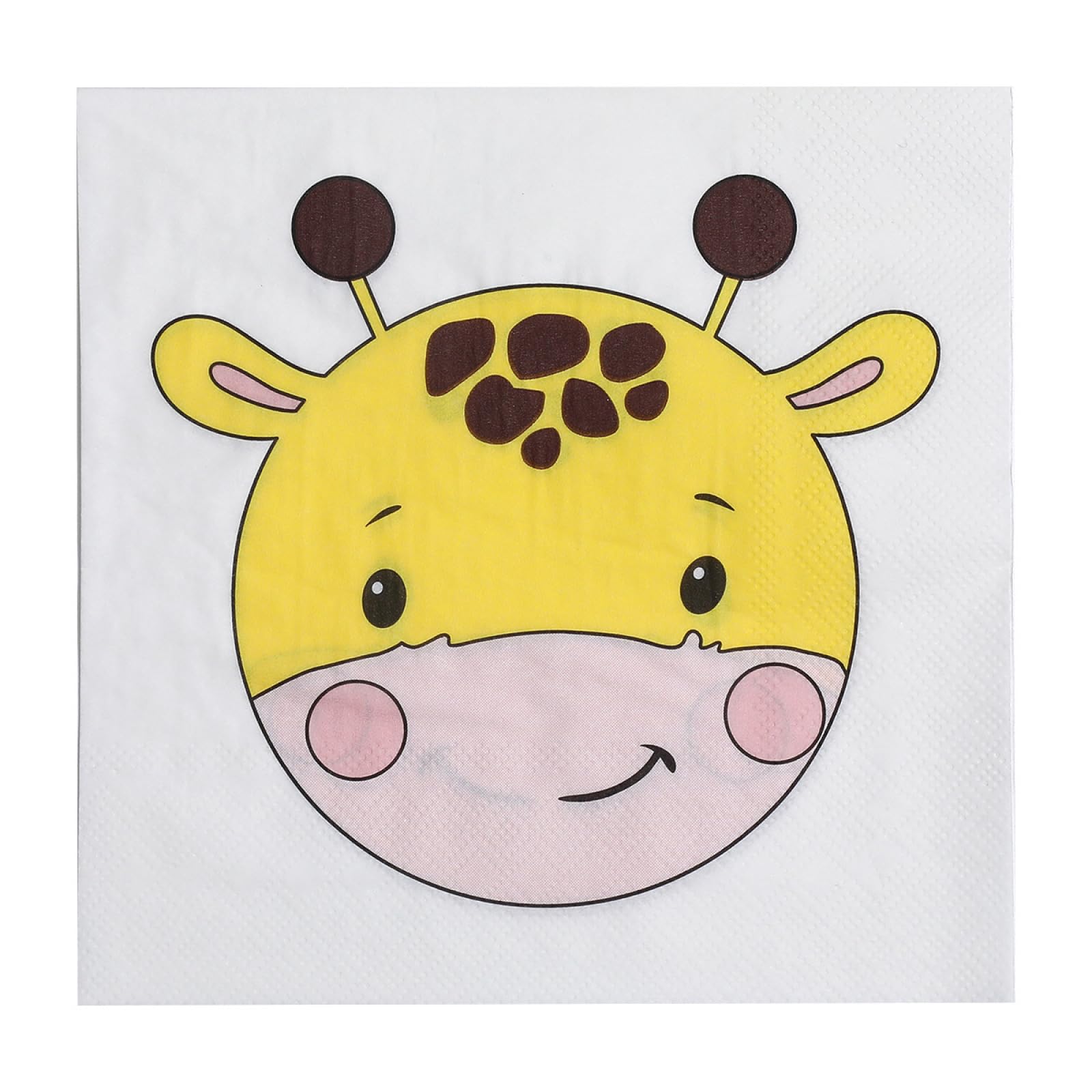 Serviette Papier Anniversaire Giraffe Jaune Serviette Anniversaire en Papier Anniversaire Serviettes Papier Jetables de Table Cocktail Mariage Décoration pour Partys Célébrations 30 Paquet(33x33cm)