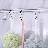 Vista 7 de Ganchos S de acero inoxidable recubierto resistente, para cacerolas, sartenes y panaderos, ganchos industriales en S para estantes de almacenamiento