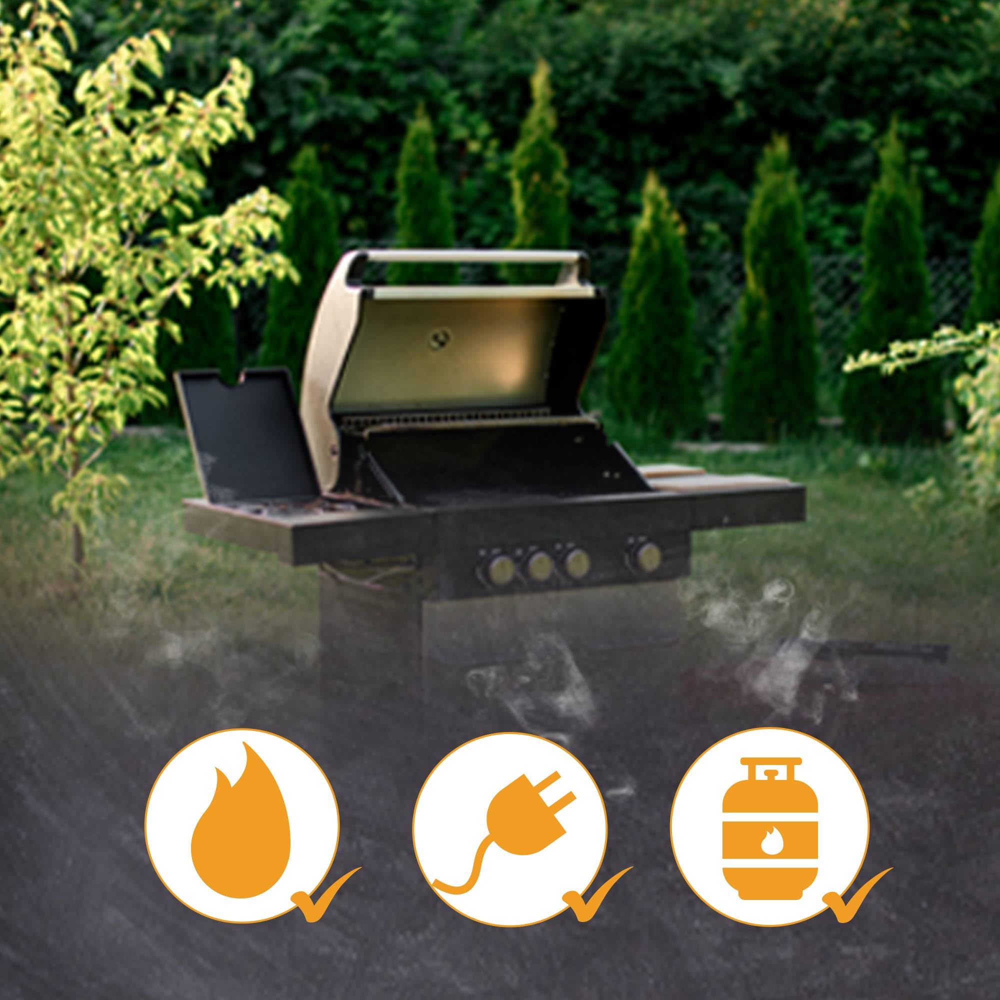 CLP Set di Griglie per Barbecue I per Barbecue A Gas, A Carbone Ed Elettrici I Set di Griglie per Barbecue in Ghisa, Colore:Nero, Dimensione: