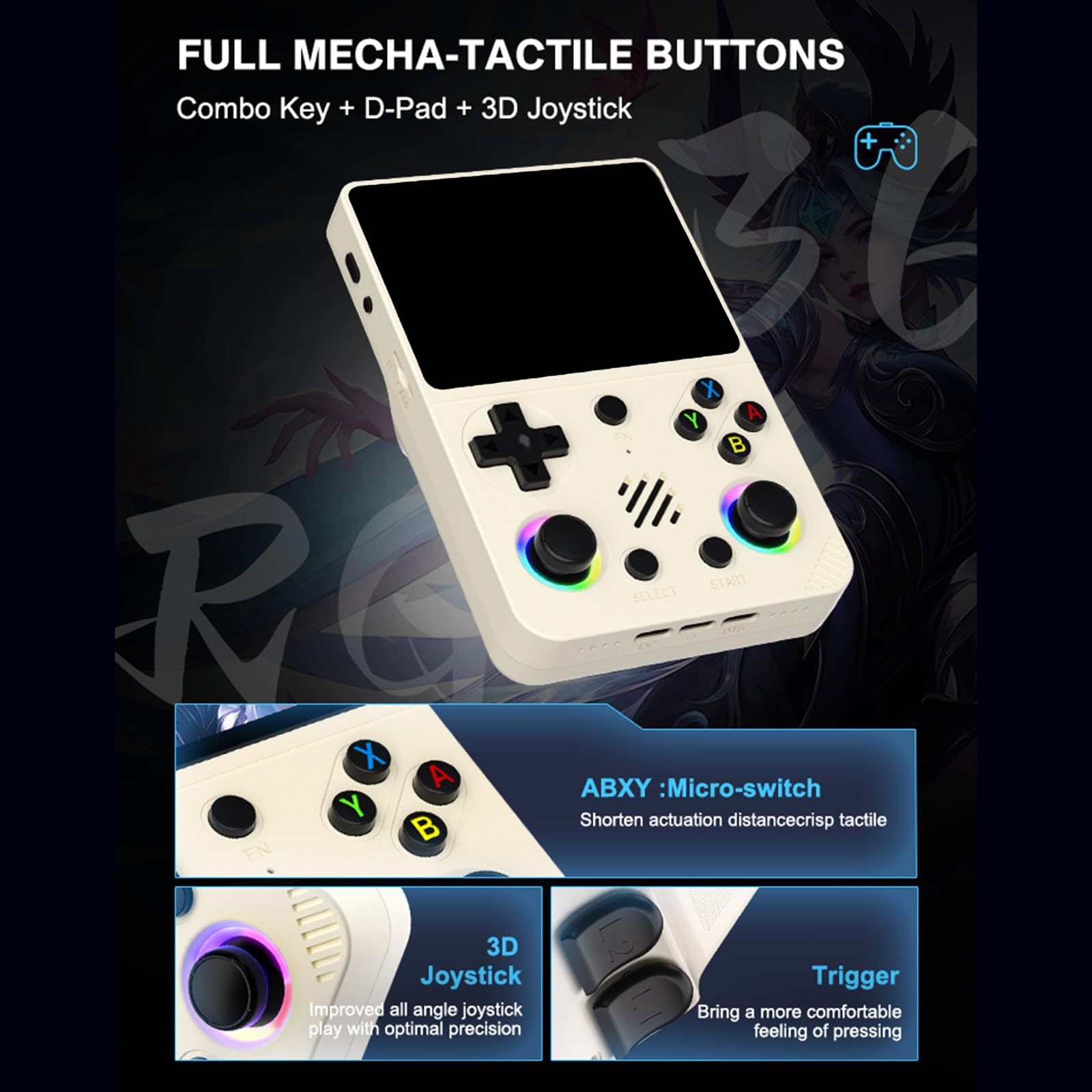 Console di gioco portatile da 3,5 pollici con display 3D con memoria 64G/128G dispositivo di gioco portatile per console portatile retrò moderna