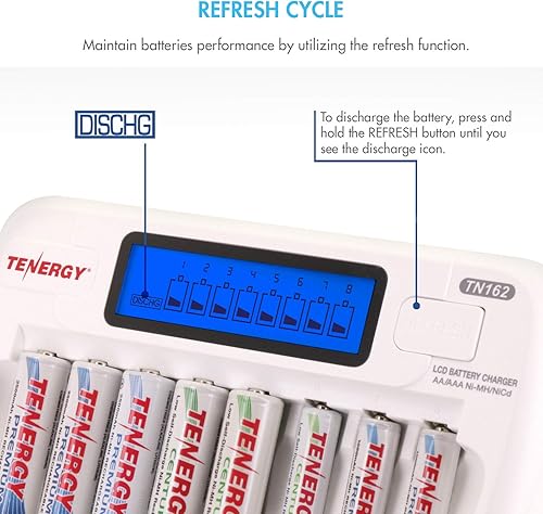 Miniatura 9 de Tenergy Batería recargable AAA y cargador Combo TN162 8-Bay Smart AAAAA NiMHNiCd cargador + 8 pilas recargables AAA NiMH