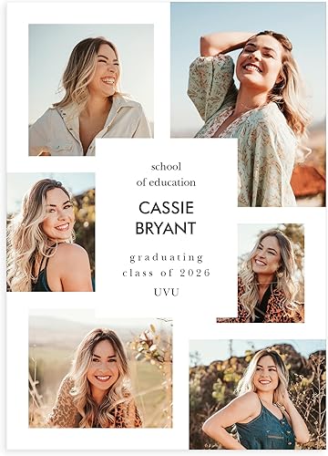 Miniatura 12 de Let's Make Memories Anuncios de graduación personalizados para clase de 2026 o cualquier año, invitaciones de calidad premium, 5 x 7, tarjetas