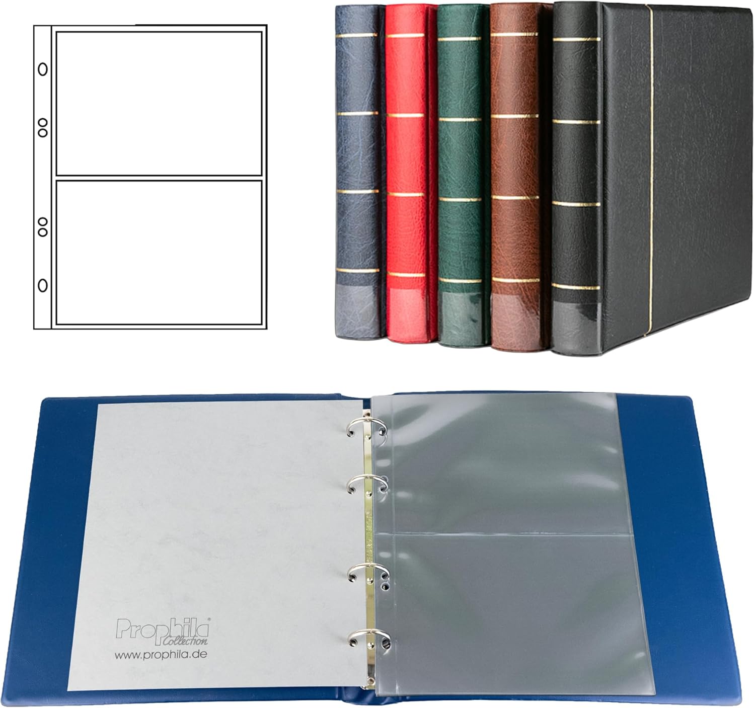 Prophila Postcard Album with 20 Pockets for 40 Postcards
