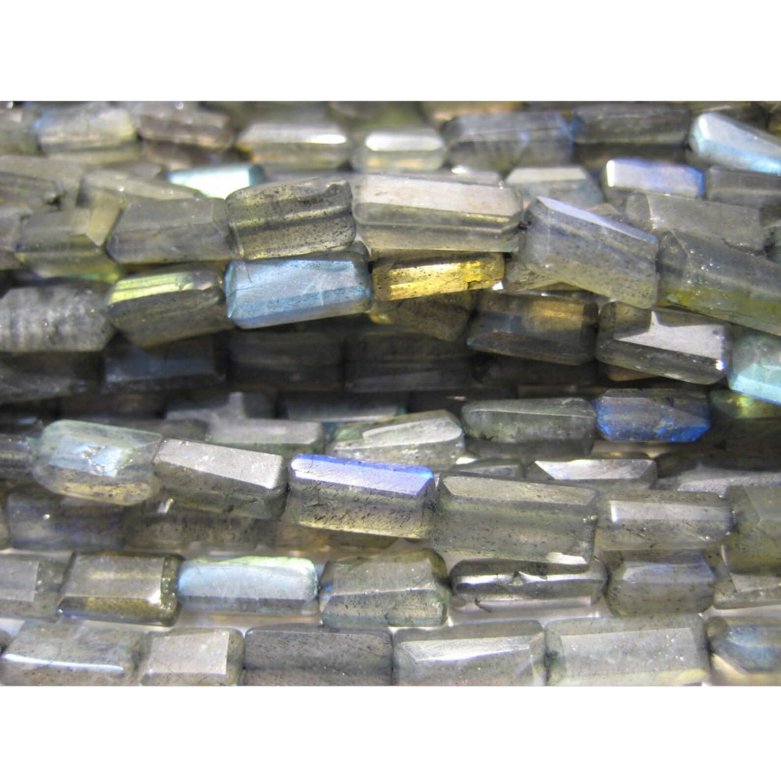 Perles de boîte longue lisse en labradorite 4-6mm pour fabrication bijoux collier DIY