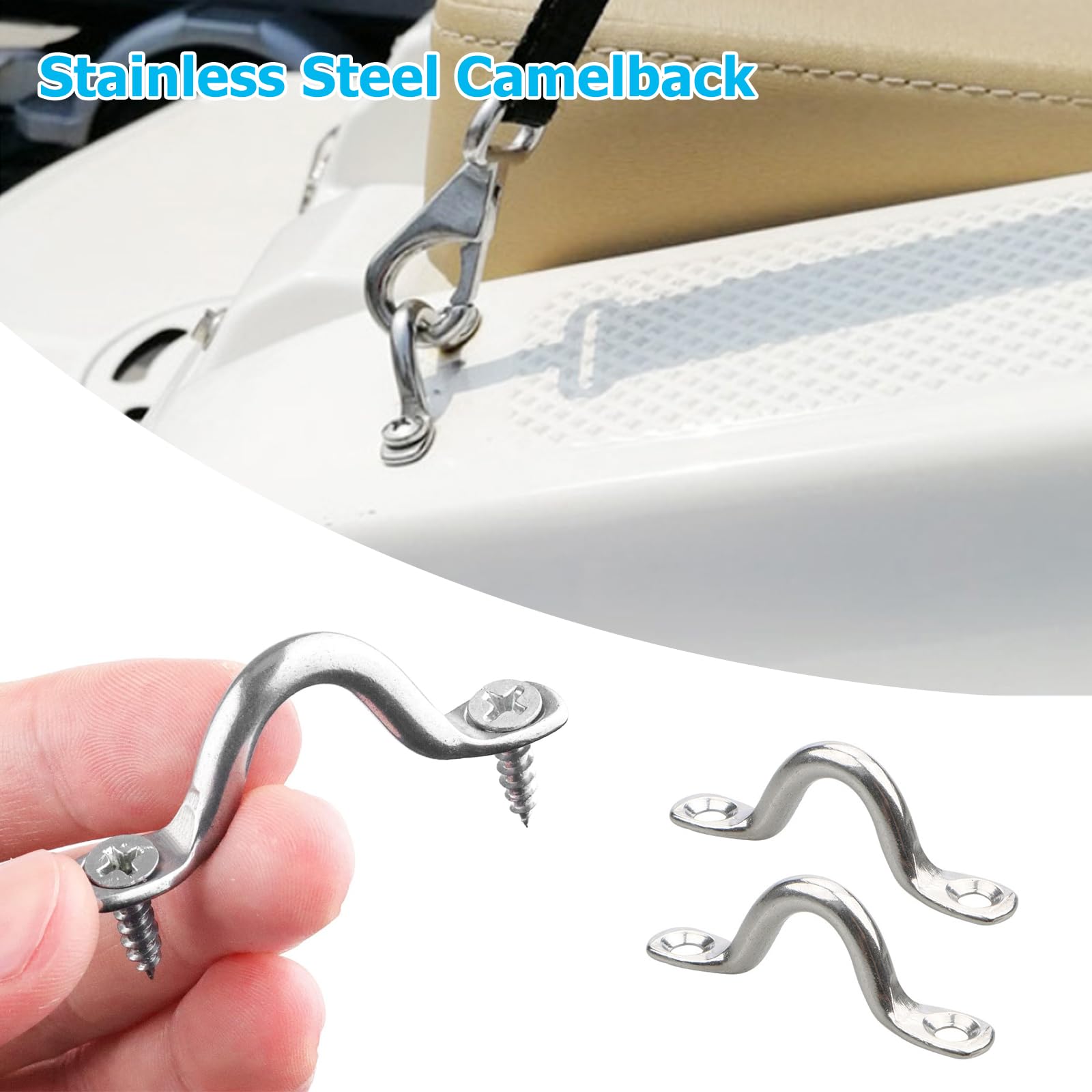 Boucles de Pont pour Kayaks, 12 Pièces Plaque Oeillet Acier Inoxydable, Boucles de Pont en Acier