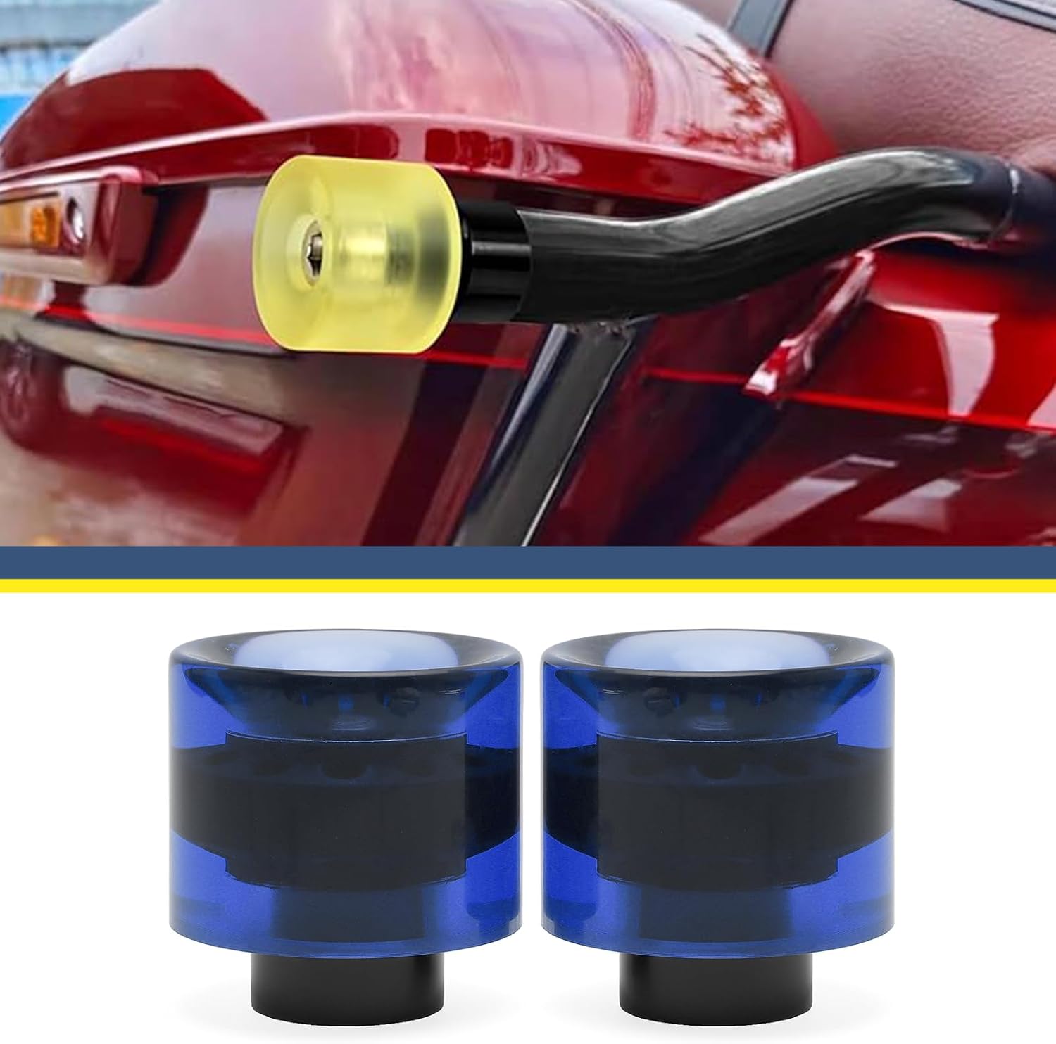 Motorcycle Decorative Wheel M12 Screw Crash Protector Rotatable End Sliders Fit for Harley 1997-2025 Touring Street Glide Road Glide Road King Electra Glide 2018-2024 Softail Street Bob (Blue)