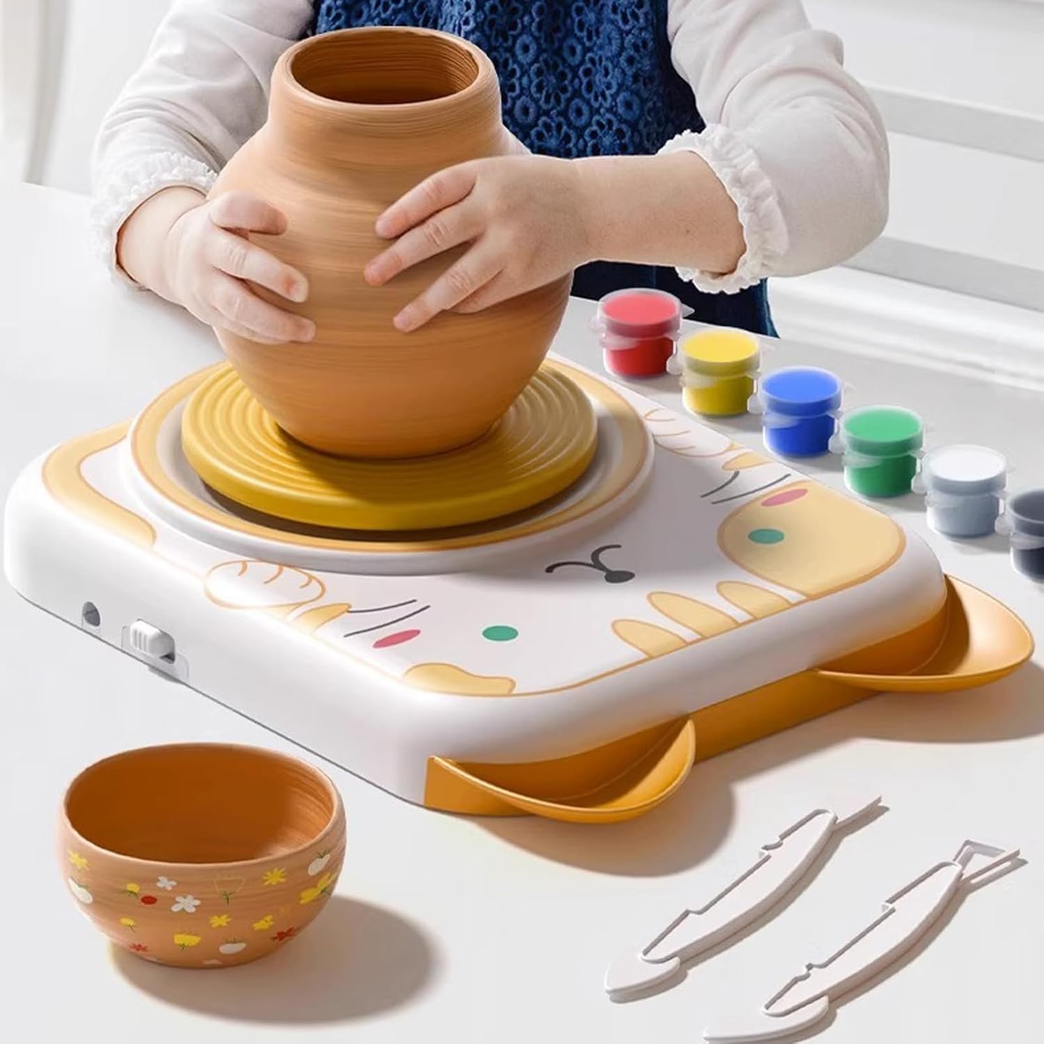 Mini Kids Pottery WheelDIY Kits Clay Maker for Beginners