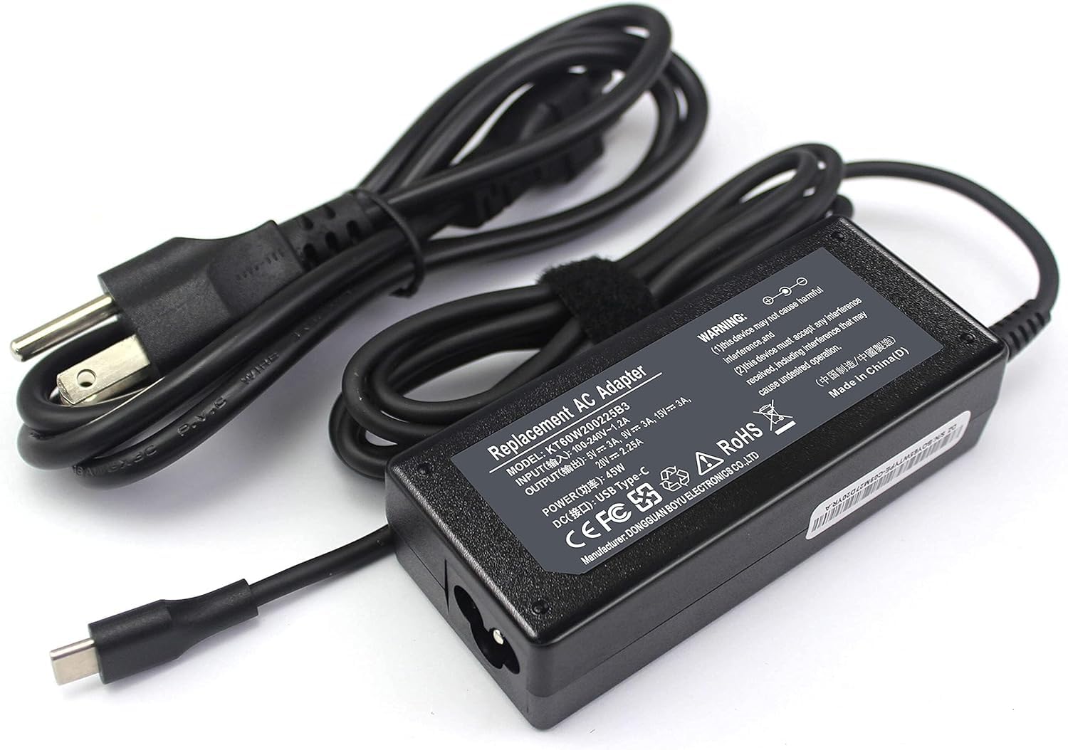 Acer Alimentatore Di Rete USB-C 20 V 2,25 A 45 W Acer Chromebook 315 - Foto 4