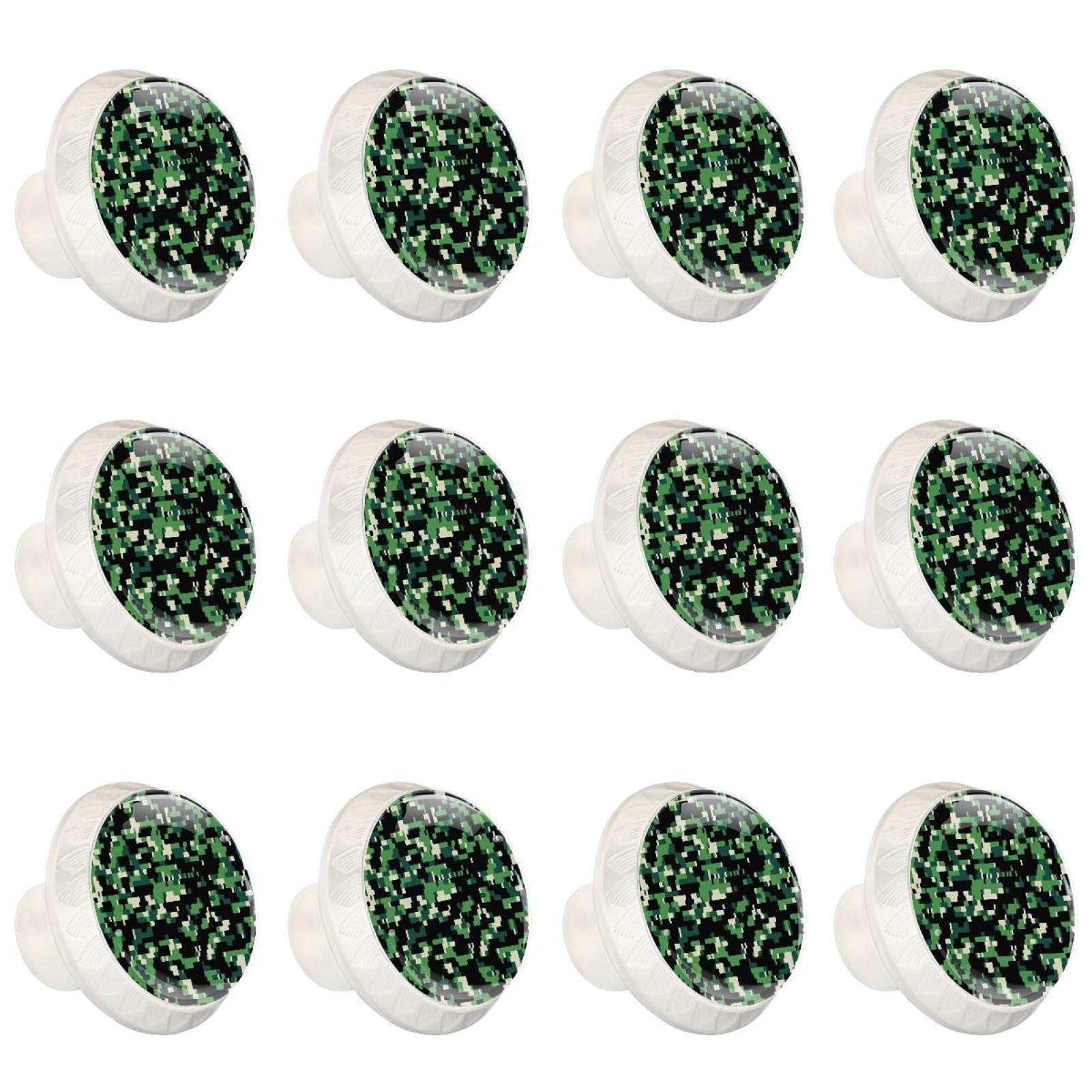 Boutons de cuisine ergonomiques et robustes vert camo pour relooker 12 tiroirs de commode