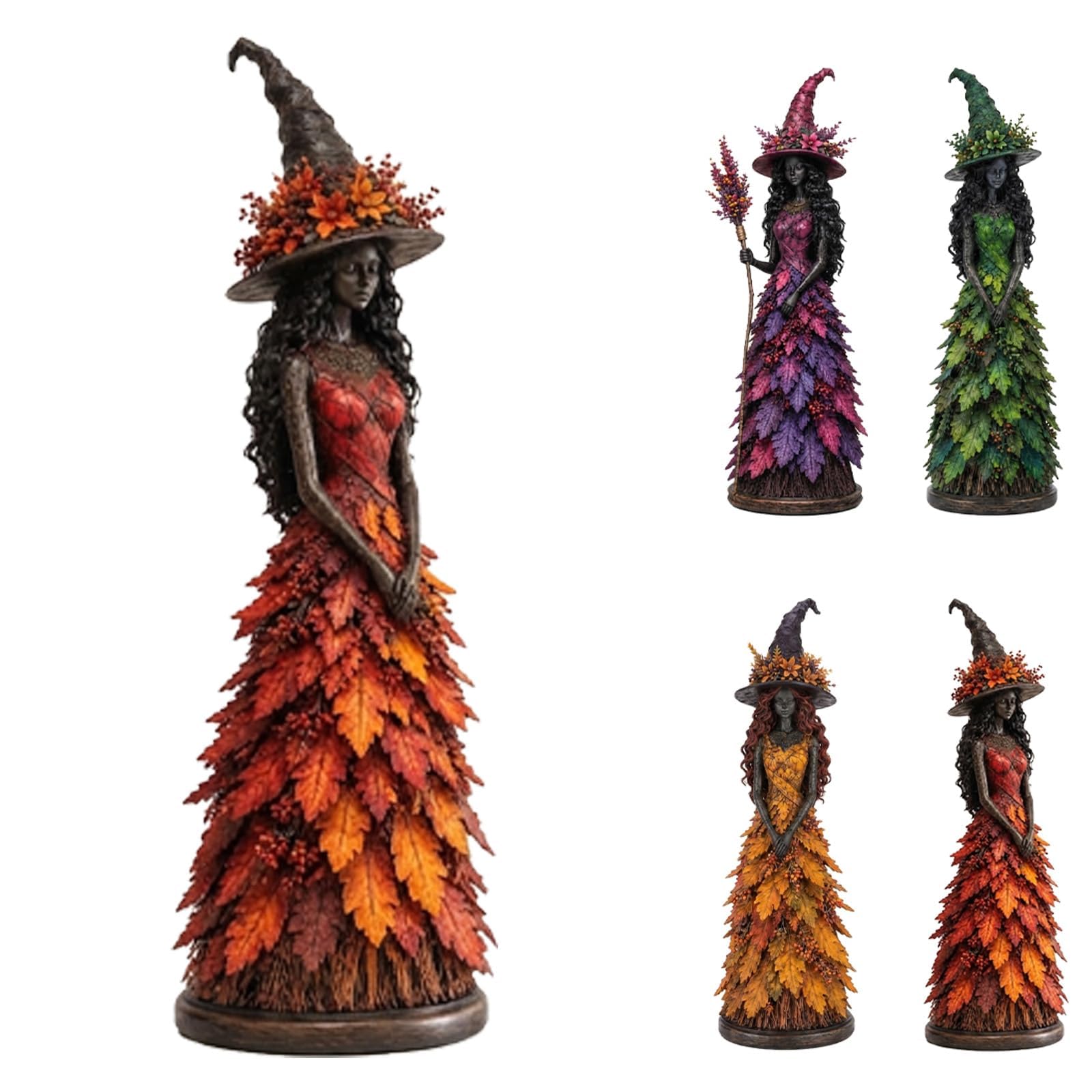 Enchanted Witch Figurine, Halloween Fall Gothic Tabletop Statue